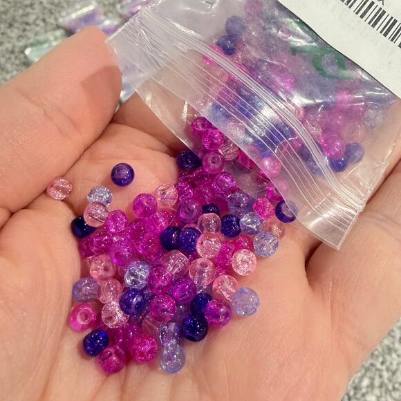 Massive Huge Lot of 34,800 Glass Crackle 4mm Jewelry Craft Beads, Pink, Green - Picture 4 of 6